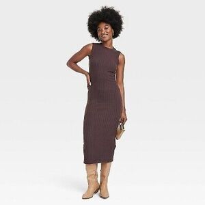 Women's Rib Knit Midi Dress